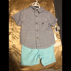 3-6 month old baby shirt and shorts set Nautica